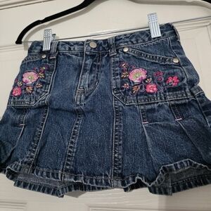 Circo Girls Denim Embroidered Pockets Mini Skort Built in Stretch Shorts 6/6X